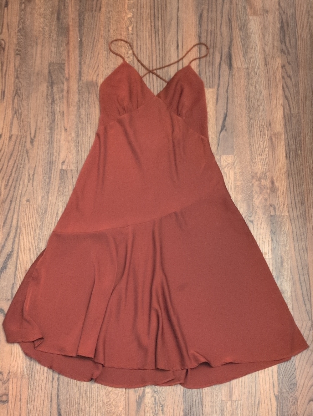 Banana Republic Rust Orange Cross-Back Midi Dress